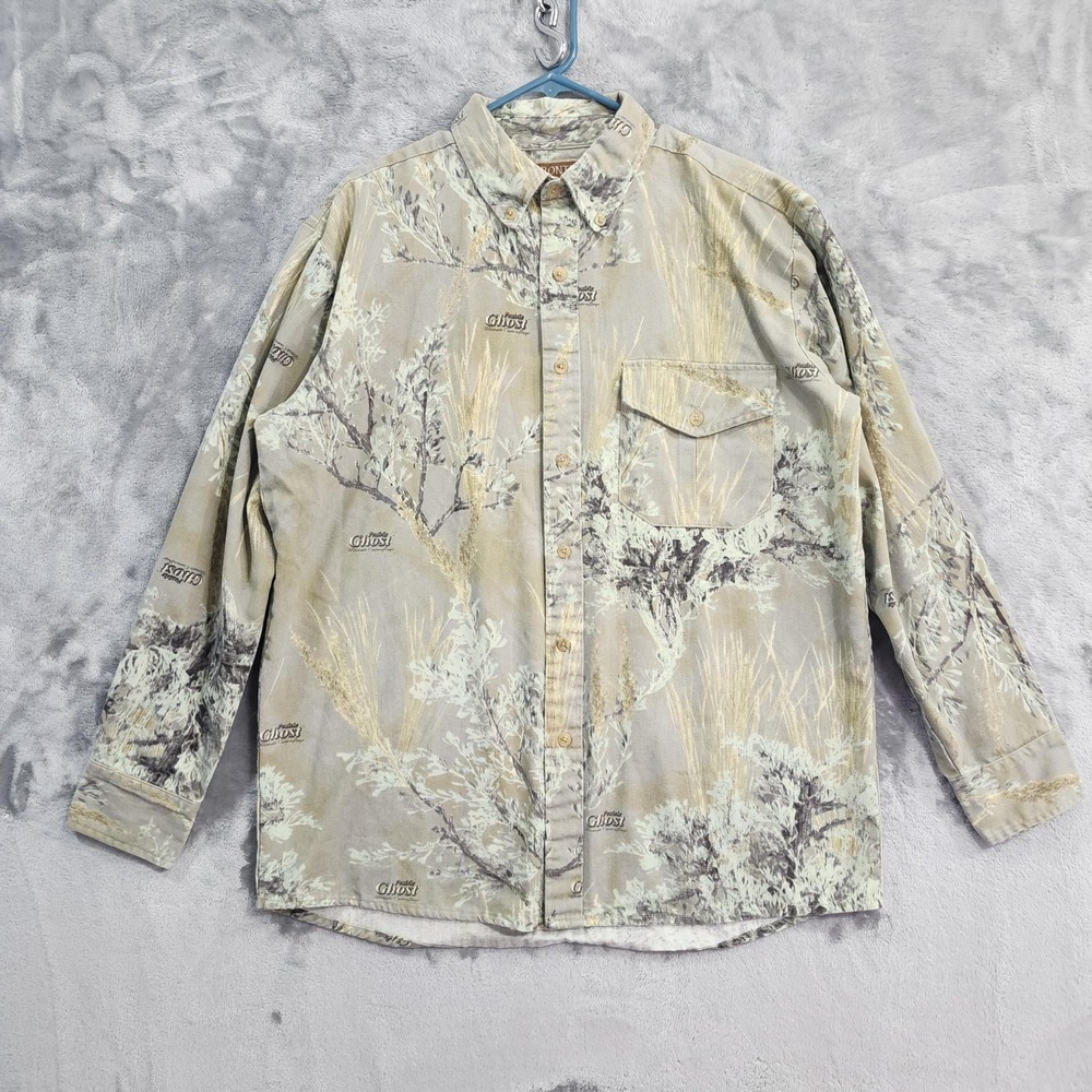 Vintage Frontier Legend Shirt Mens L Prairie Ghost Camo Long Sleeve Hunting Gear